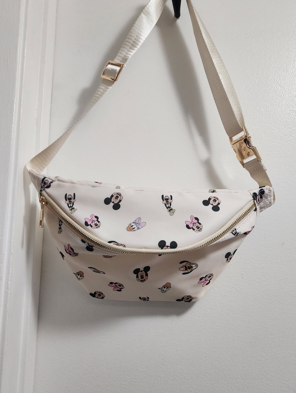 Disney Pattern Cream Crossbody Belt Bag